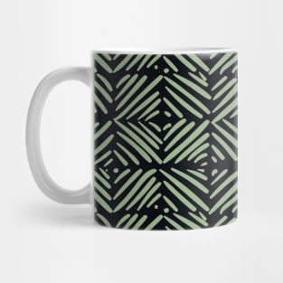 Monochrome Square Stripes Pattern Mug